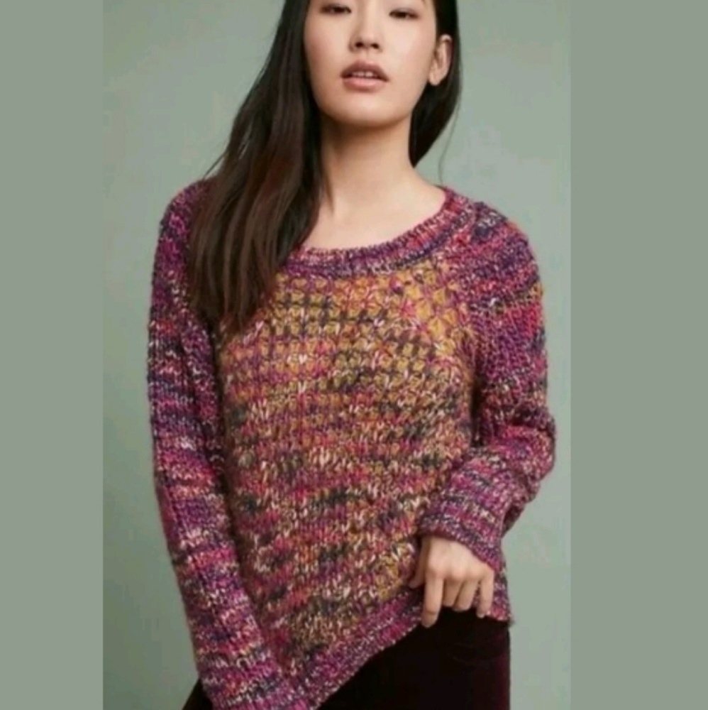 Anthropologie Hillwalk Chunky crochey sweater